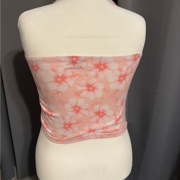 Faded Rose XL Pink Floral Halter Tank Top NWOT - Picture 3 of 6